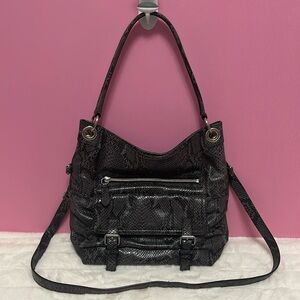 COLE HAAN snake embossed shoulder bag with crossbody strap